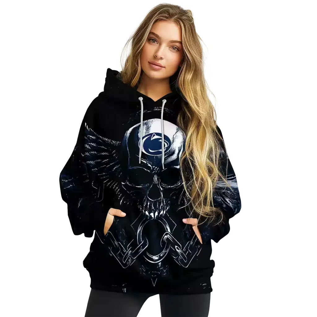 penn state nittany lions skull artwork blue black hoodie high quality penn state nittany lions skull artwork blue black hoodie high quality