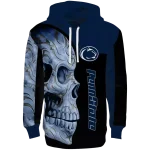 penn state nittany lions skull motif blue black hoodie best selling