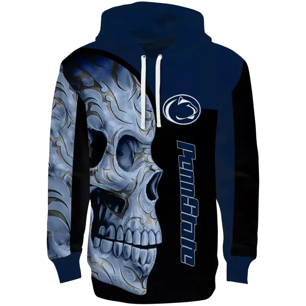 penn state nittany lions skull motif blue black hoodie best selling penn state nittany lions skull motif blue black hoodie best selling