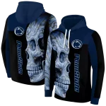 penn state nittany lions skull motif blue black hoodie best selling