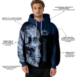 penn state nittany lions skull motif blue black hoodie best selling