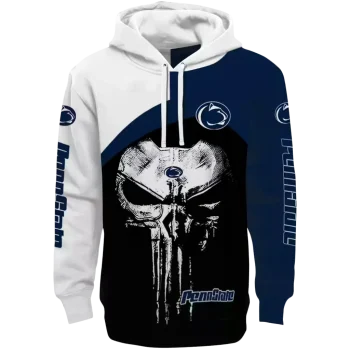 penn state nittany lions skull punisher white black hoodie best selling