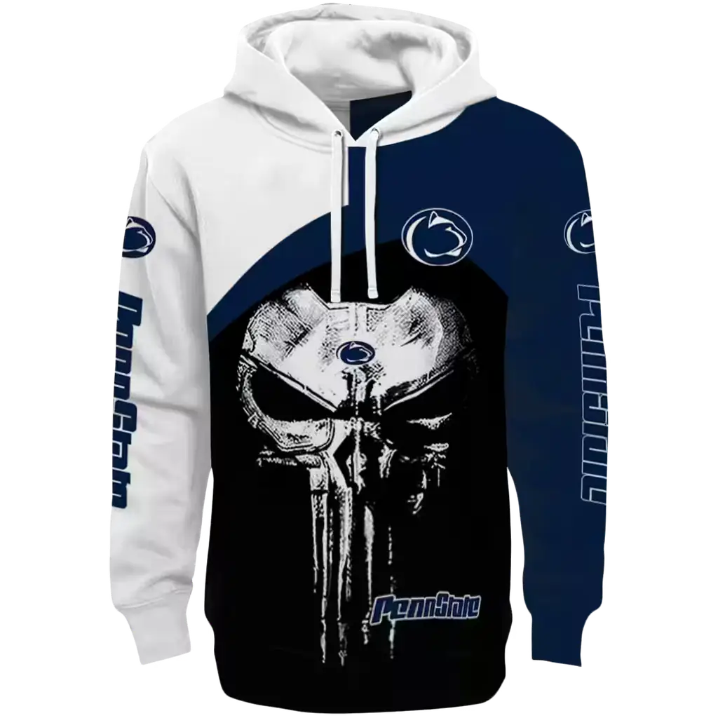 penn state nittany lions skull punisher white black hoodie best selling penn state nittany lions skull punisher white black hoodie best selling