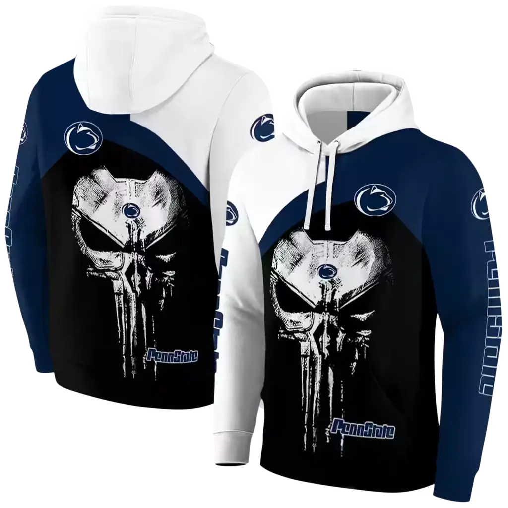 penn state nittany lions skull punisher white black hoodie fashion forward penn state nittany lions skull punisher white black hoodie fashion forward
