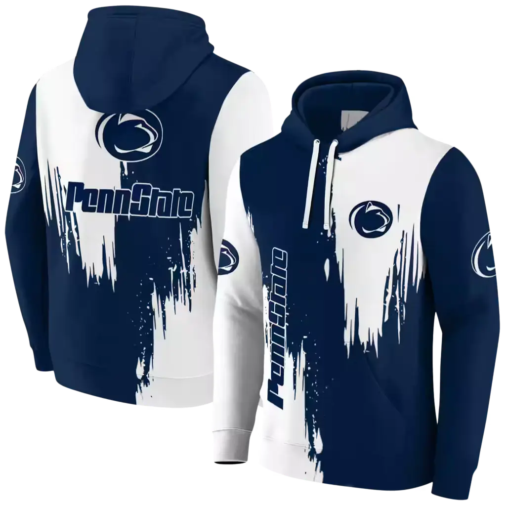 penn state nittany lions splatter effect blue hoodie fashion forward penn state nittany lions splatter effect blue hoodie fashion forward