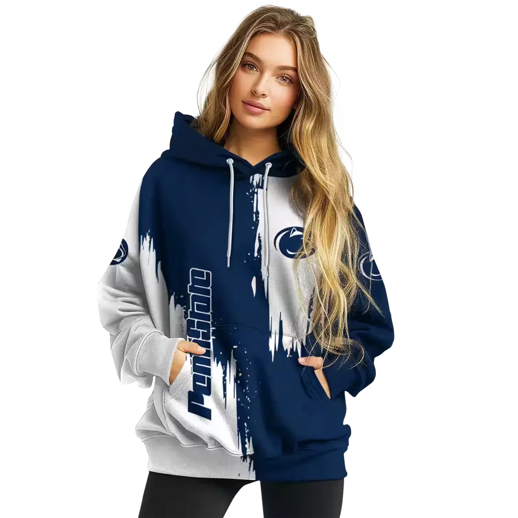 penn state nittany lions splatter effect blue hoodie high quality penn state nittany lions splatter effect blue hoodie high quality