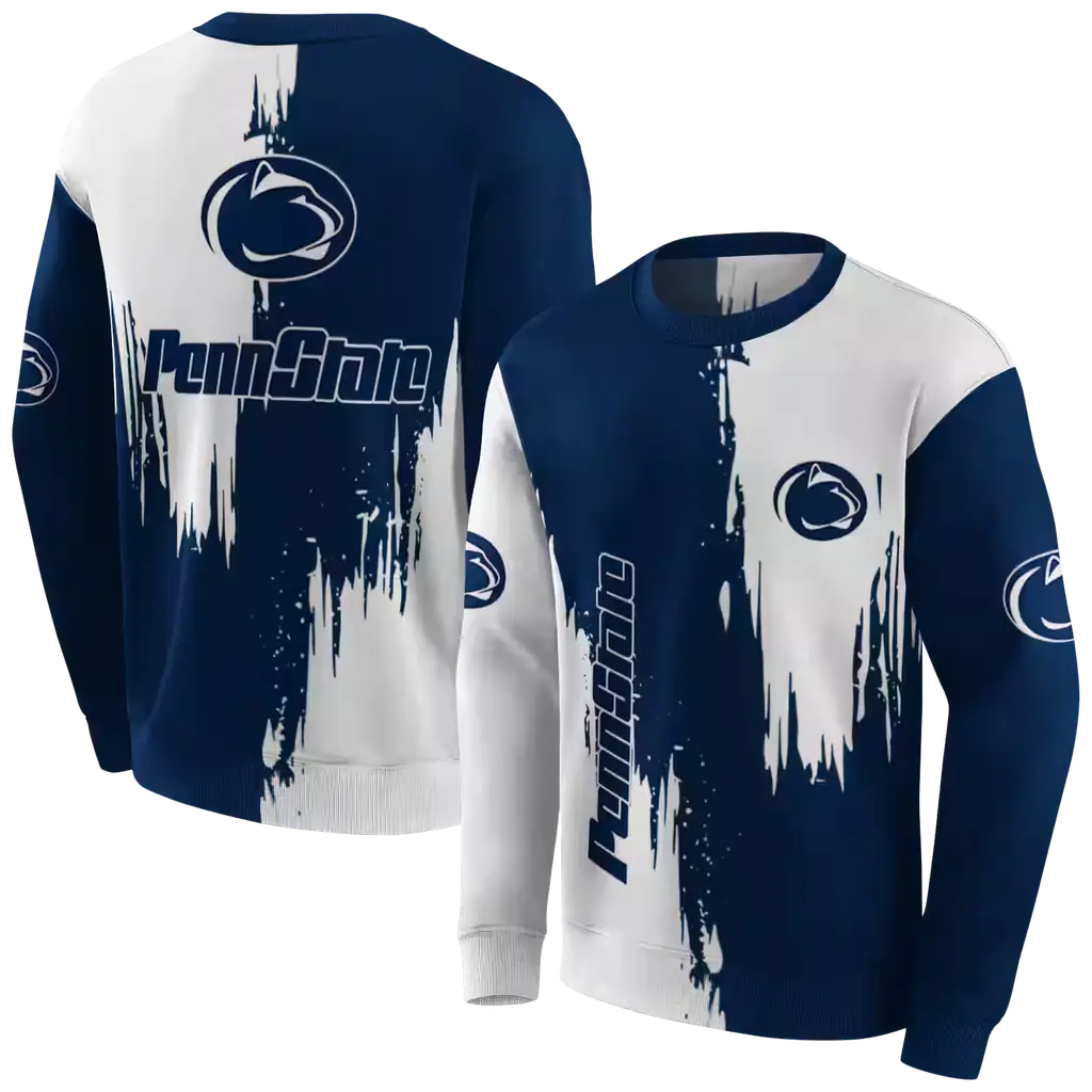 penn state nittany lions splatter effect blue hoodie premium grade penn state nittany lions splatter effect blue hoodie premium grade