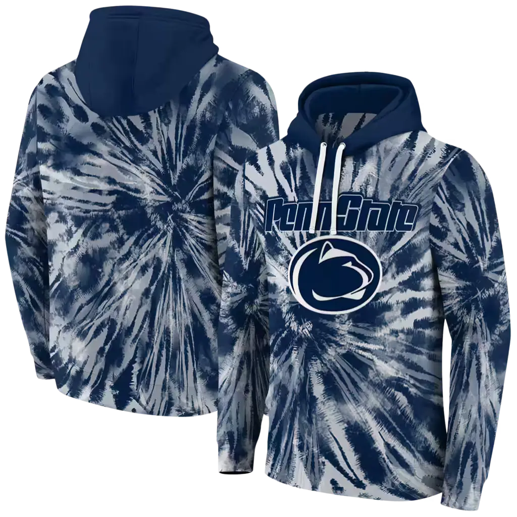 penn state nittany lions tie dye pattern blue hoodie fashion forward penn state nittany lions tie dye pattern blue hoodie fashion forward