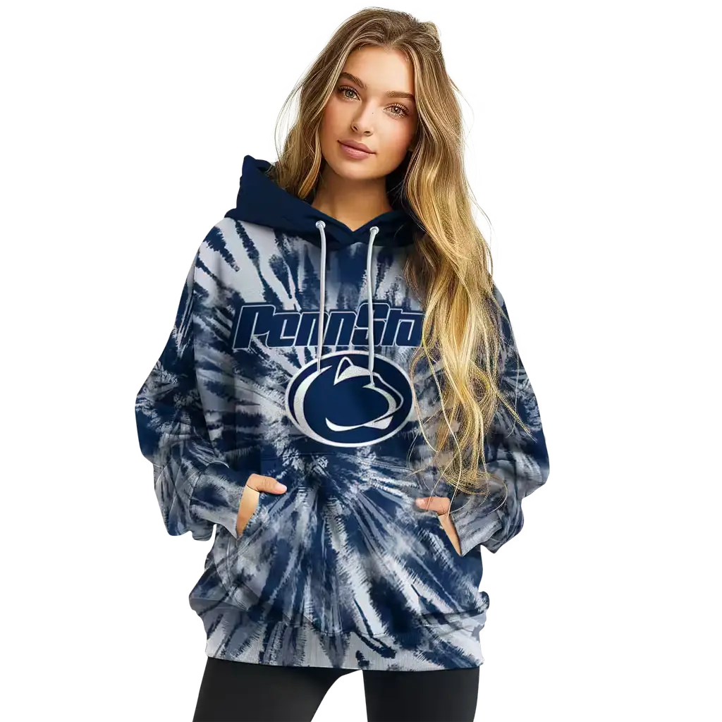 penn state nittany lions tie dye pattern blue hoodie high quality penn state nittany lions tie dye pattern blue hoodie high quality