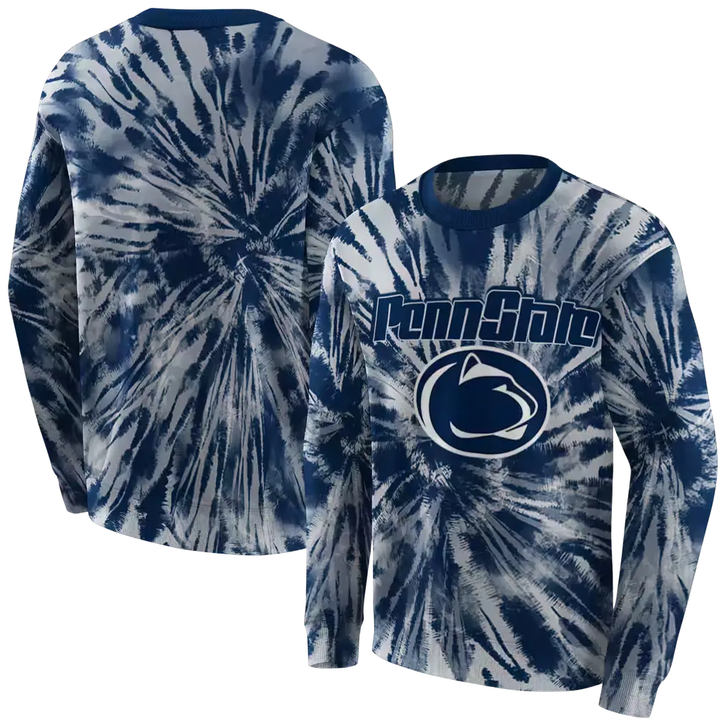 penn state nittany lions tie dye pattern blue hoodie premium grade penn state nittany lions tie dye pattern blue hoodie premium grade