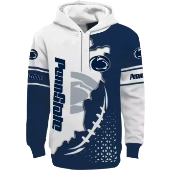 penn state nittany lions triangular pattern blue white hoodie best selling