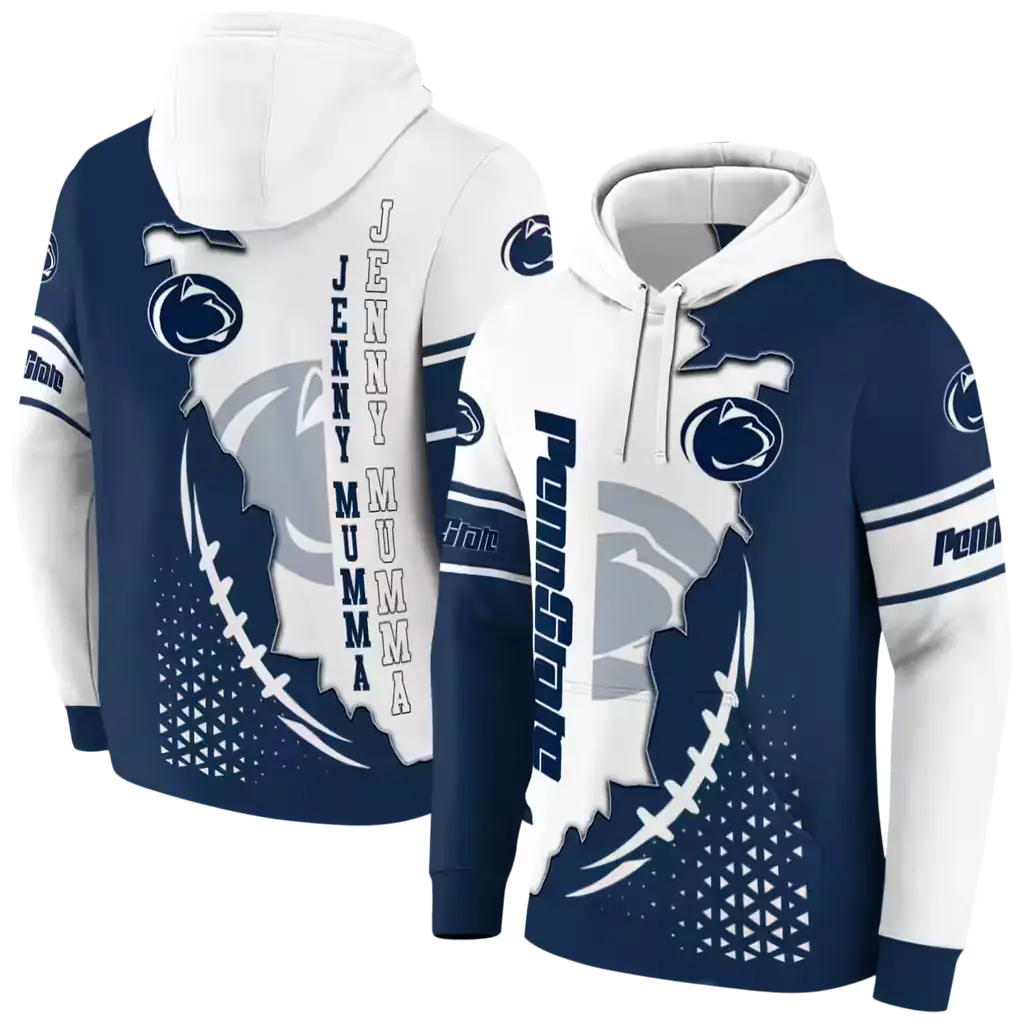 penn state nittany lions triangular pattern blue white hoodie fashion forward penn state nittany lions triangular pattern blue white hoodie fashion forward
