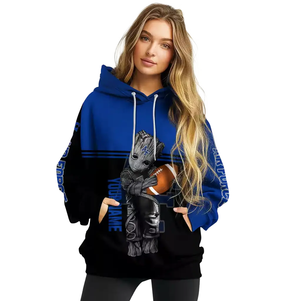 personalized air force falcons baby groot blue black hoodie high quality personalized air force falcons baby groot blue black hoodie high quality