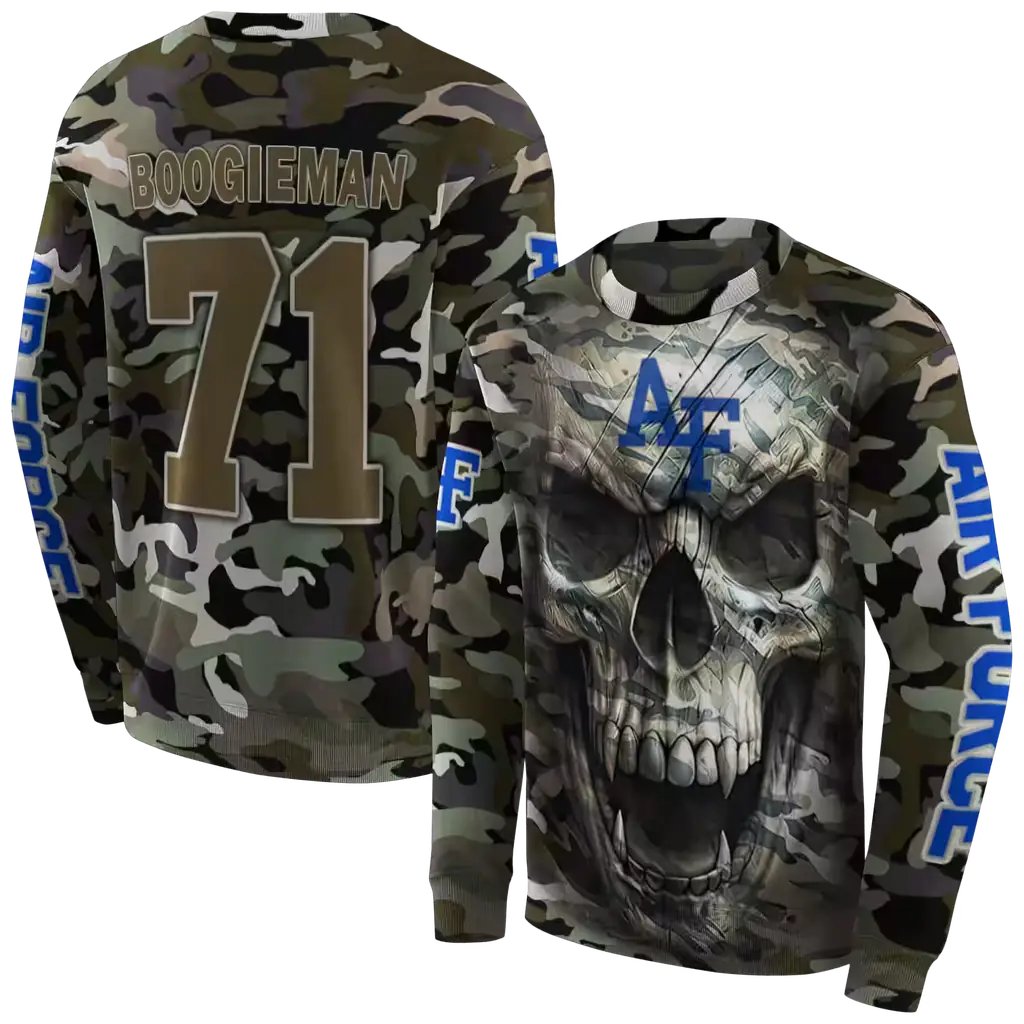 personalized air force falcons camo skull hoodie premium grade personalized air force falcons camo skull hoodie premium grade