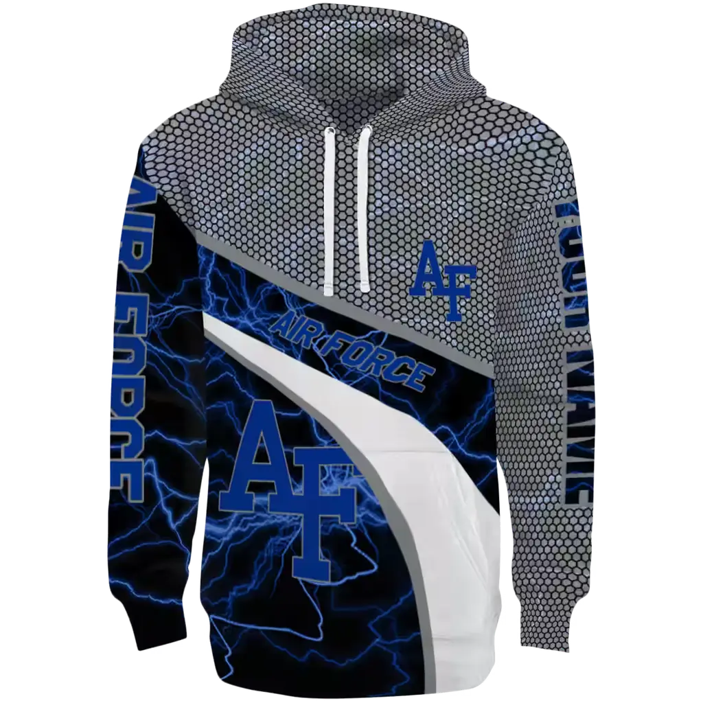 personalized air force falcons hexagonal mesh blue black gray hoodie best selling personalized air force falcons hexagonal mesh blue black gray hoodie best selling