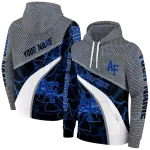 personalized air force falcons hexagonal mesh blue black gray hoodie best selling