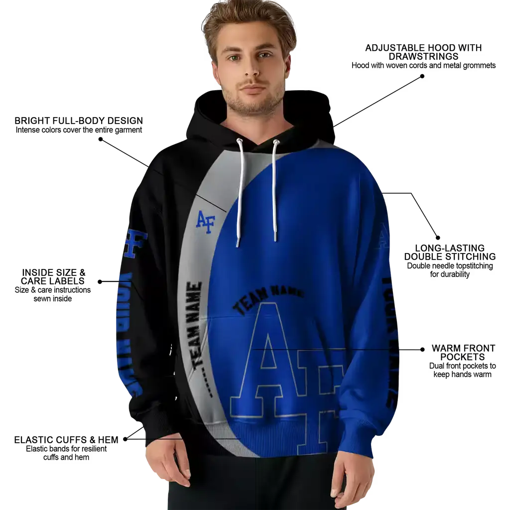 personalized air force falcons minimalist design blue black hoodie latest model personalized air force falcons minimalist design blue black hoodie latest model