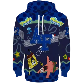 personalized air force falcons spongebob patrick star blue navy hoodie best selling
