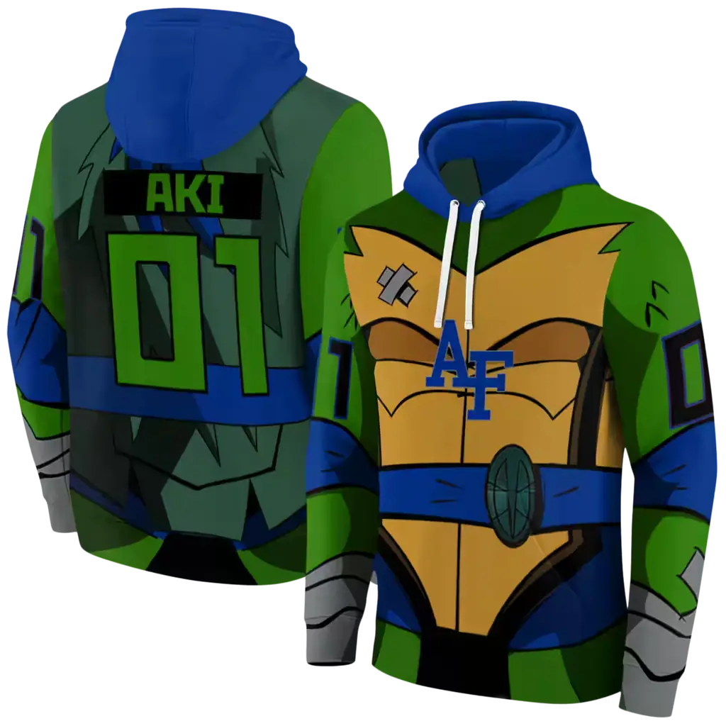 personalized air force falcons superhero armor blue green hoodie fashion forward personalized air force falcons superhero armor blue green hoodie fashion forward