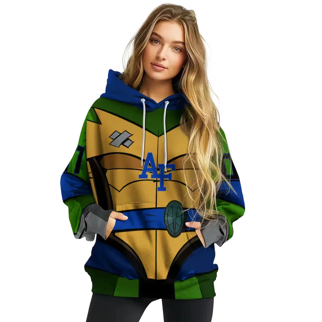 personalized air force falcons superhero armor blue green hoodie high quality personalized air force falcons superhero armor blue green hoodie high quality