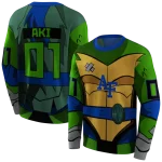 personalized air force falcons superhero armor blue green hoodie best selling