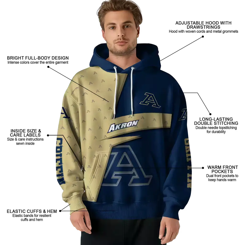 personalized akron zips abstract shape blue hoodie latest model personalized akron zips abstract shape blue hoodie latest model