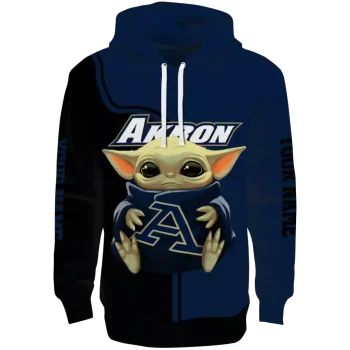 personalized akron zips baby yoda blue black hoodie best selling
