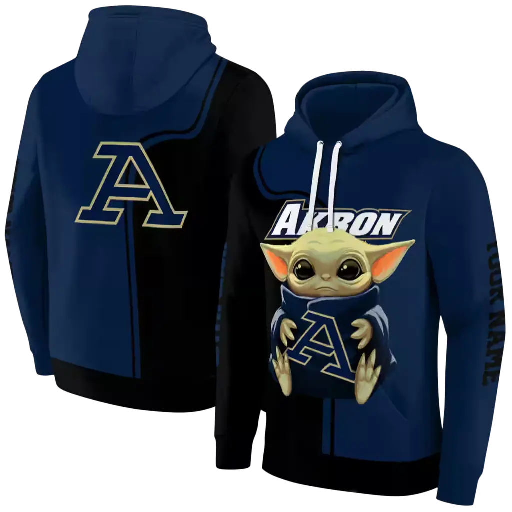 personalized akron zips baby yoda blue black hoodie fashion forward personalized akron zips baby yoda blue black hoodie fashion forward