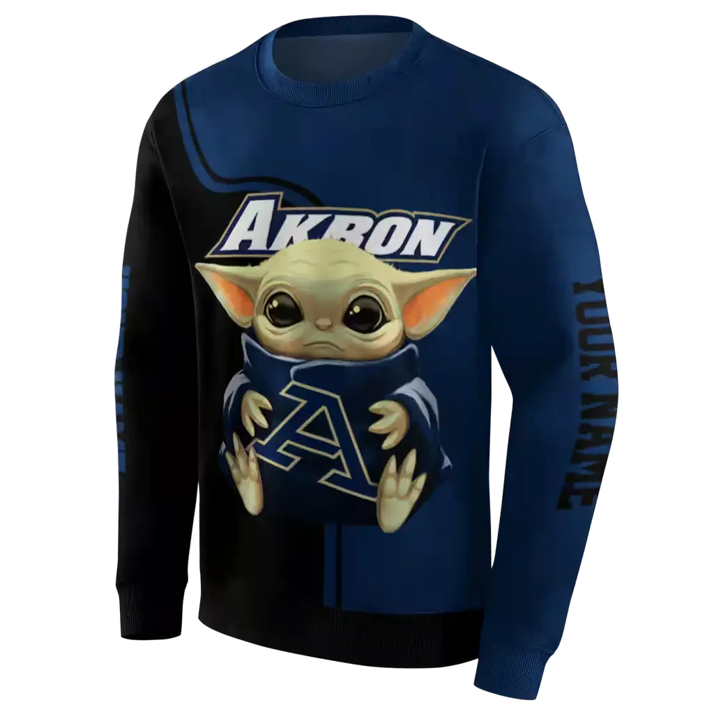 personalized akron zips baby yoda blue black hoodie new arrival personalized akron zips baby yoda blue black hoodie new arrival