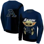 personalized akron zips baby yoda blue black hoodie best selling