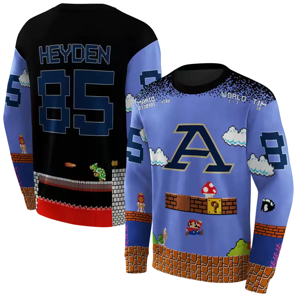 personalized akron zips mario blue black hoodie premium grade personalized akron zips mario blue black hoodie premium grade