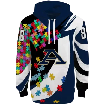 personalized akron zips puzzle pieces blue hoodie best selling