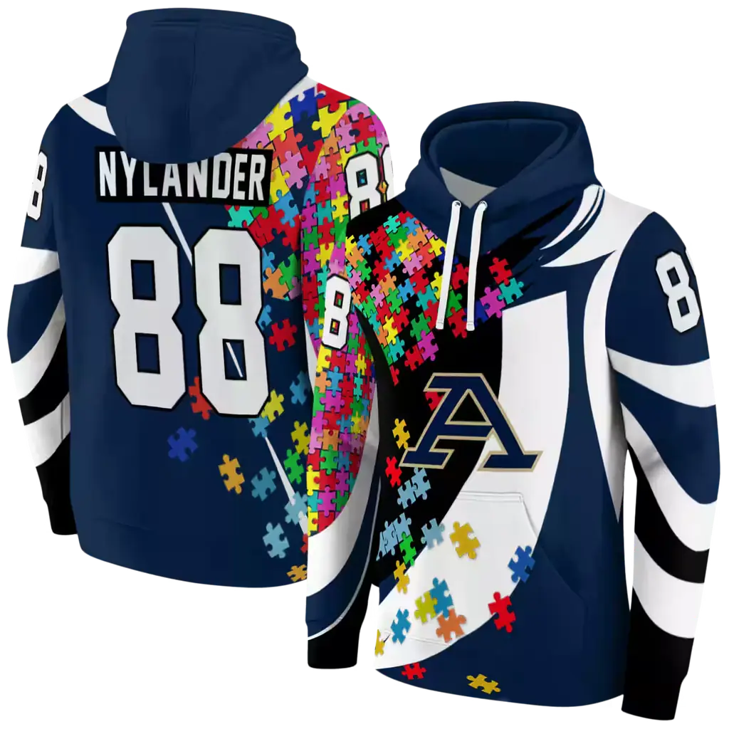 personalized akron zips puzzle pieces blue hoodie fashion forward personalized akron zips puzzle pieces blue hoodie fashion forward