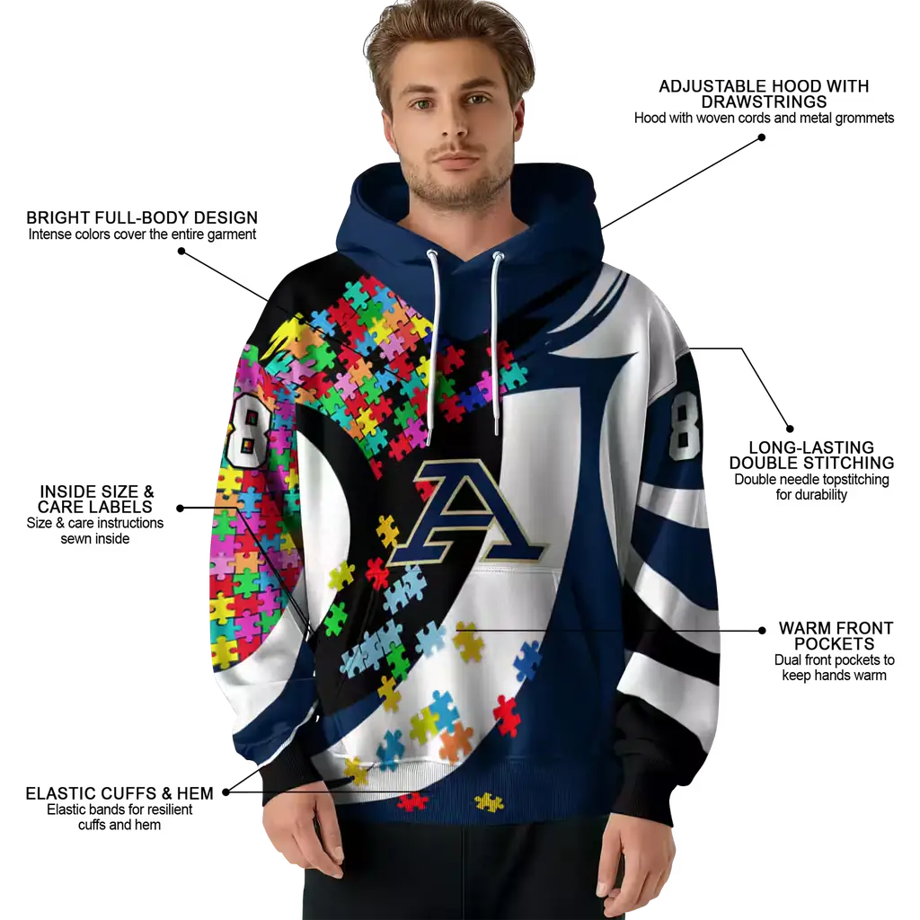 personalized akron zips puzzle pieces blue hoodie latest model personalized akron zips puzzle pieces blue hoodie latest model