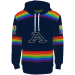 personalized akron zips rainbow stripes blue hoodie best selling