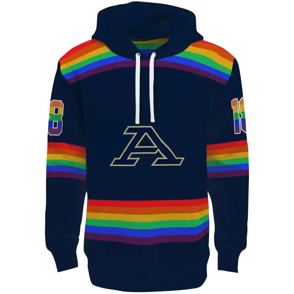 personalized akron zips rainbow stripes blue hoodie best selling personalized akron zips rainbow stripes blue hoodie best selling