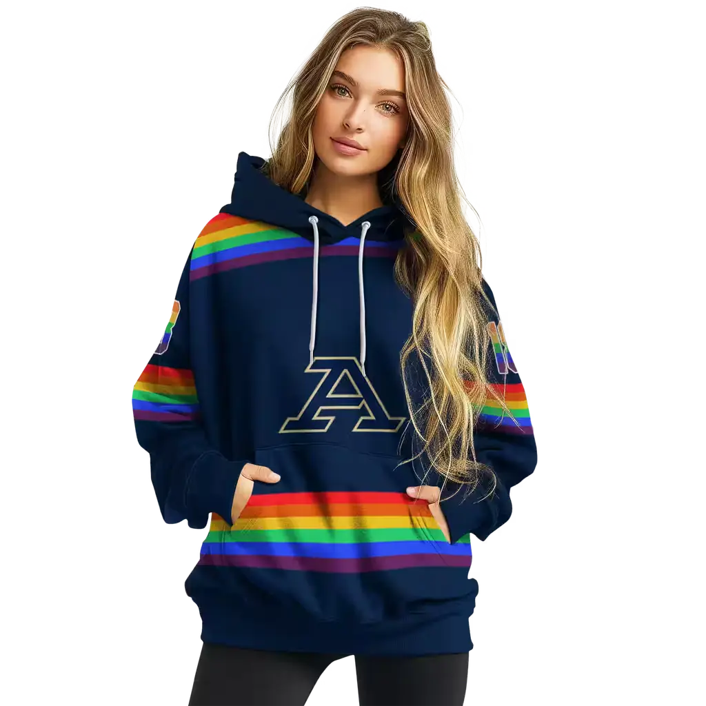 personalized akron zips rainbow stripes blue hoodie high quality personalized akron zips rainbow stripes blue hoodie high quality