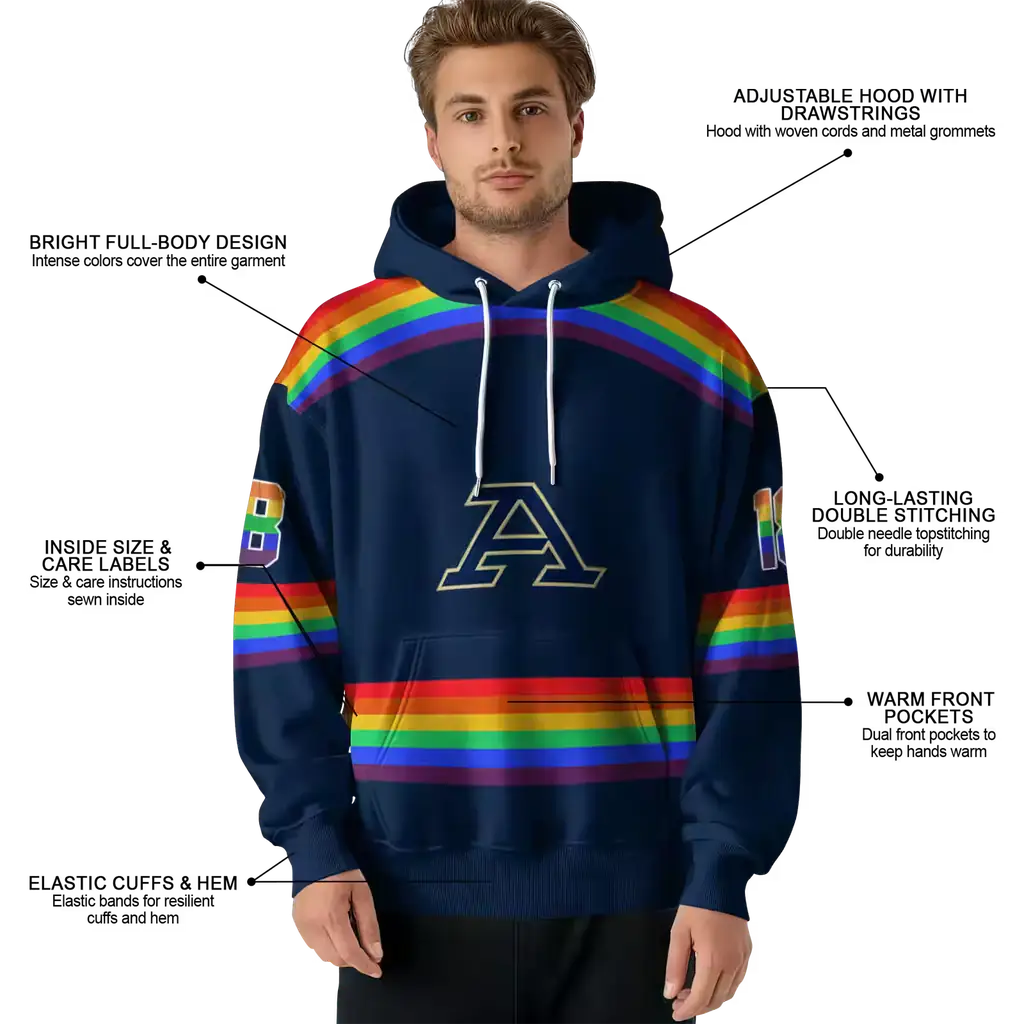 personalized akron zips rainbow stripes blue hoodie latest model personalized akron zips rainbow stripes blue hoodie latest model