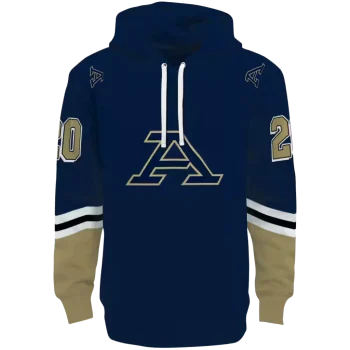 personalized akron zips striped sleeves blue hoodie best selling