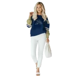 personalized akron zips striped sleeves blue hoodie best selling