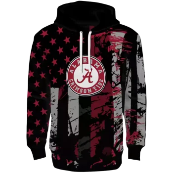 personalized alabama crimson tide distressed flag crimson black hoodie best selling