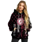 personalized alabama crimson tide distressed flag crimson black hoodie best selling