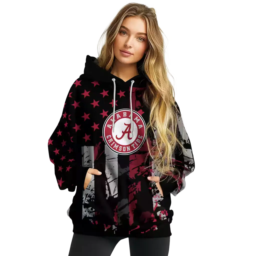 personalized alabama crimson tide distressed flag crimson black hoodie high quality personalized alabama crimson tide distressed flag crimson black hoodie high quality