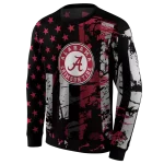 personalized alabama crimson tide distressed flag crimson black hoodie best selling