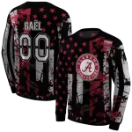 personalized alabama crimson tide distressed flag crimson black hoodie best selling