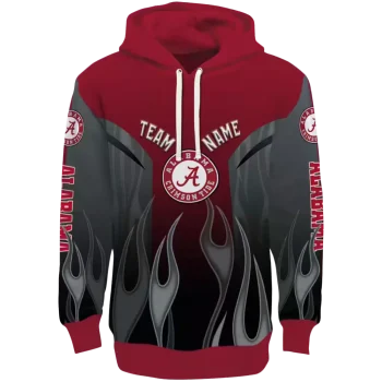 personalized alabama crimson tide flame design crimson hoodie best selling