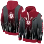 personalized alabama crimson tide flame design crimson hoodie best selling