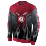 personalized alabama crimson tide flame design crimson hoodie best selling