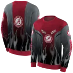 personalized alabama crimson tide flame design crimson hoodie best selling