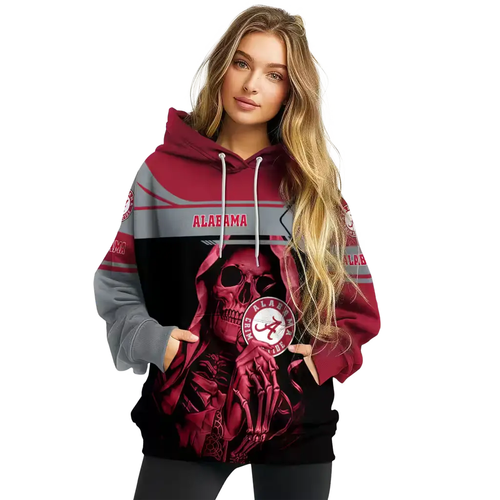 personalized alabama crimson tide grim reaper crimson black hoodie high quality personalized alabama crimson tide grim reaper crimson black hoodie high quality
